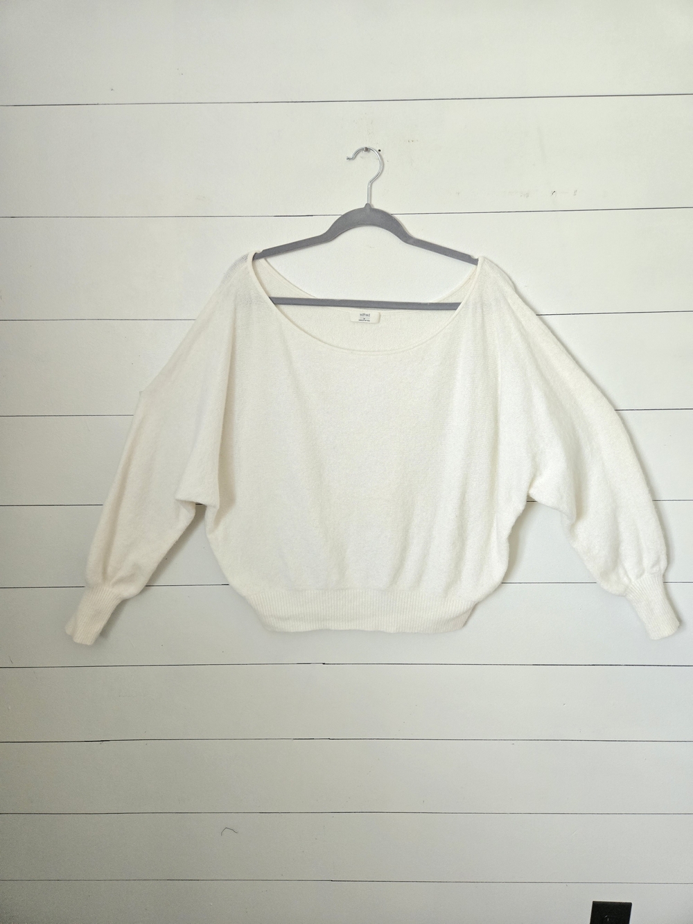 Aritzia Wilfred Drop-shoulder Open-stitched Sweater in Off White size Medium